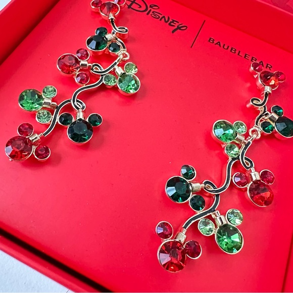 Disney x Baublebar Mickey Mouse Earrings Dangle Christmas String Lights NIB - Picture 4 of 8
